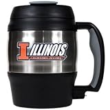 Illinois Fighting Illini NCAA 52Oz. Stainless Steel Macho Travel Mug With Bottle Opener Bottle Opener Stainless Steel