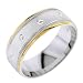 Edward's Two Tone Mens Wedding promise Ring Band