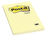 3M Post-it 4 x 6 Inch Canary Yellow Ruled Notes, 100 Sheets 12 Pack (660-YW)