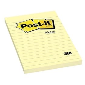 Post-it� Notes, Original Pad, 4 Inches x 6 Inches, Lined, Canary Yellow, 12 Pads per Pack
