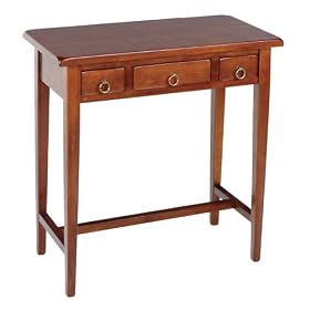 Winsome Wood Hall Table with 3 Drawers, Walnut