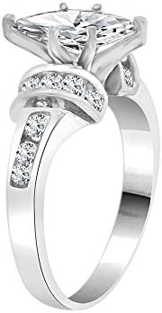 Sterling Silver, Lady Wedding Ring Marquise Center Brilliant Created Crystals 5mm 1.5ct
