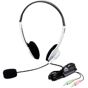 ELECOM ヘッドセットマイクロフォン 両耳オーバーヘッド 1.8m HS-HP10SV