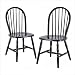 Winsome Wood Assembled 29-Inch Windsor Chairs, Set of 2, Black Finish