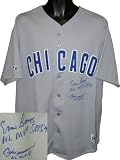 Andre Dawson Autographed/Hand Signed Chicago Cubs White Majestic Jersey w/Banks