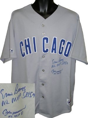 Andre Dawson Autographed/Hand Signed Chicago Cubs White Majestic Jersey w/Banks