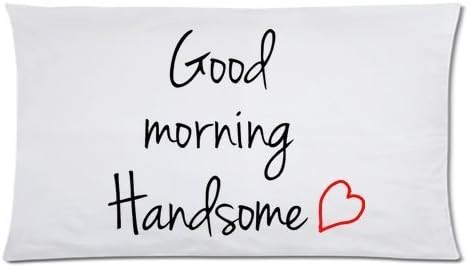 Custom for Love Rectangle Pillow Cases Good Morning Handsome Couple Pillowcases 20x36 (two sides)