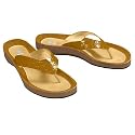 Women's daniblack Thong Sandals, Gemma - Curry Shiny Python