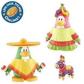 Disney Club Penguin Series 3 Mix 'N Match Mini Figure Pack Sombrero Guy and Fiesta Girl (Includes Coin with Code!)