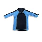 Max Out - Boys 3/4 Sleeve Sunguard Top, Navy, Light Blue
