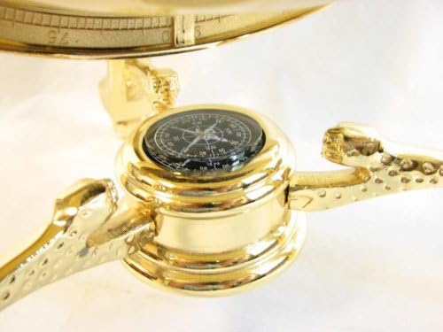 20 Inch Ivory Gemstone World Globe w/Gold Stand and Compass