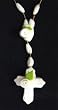 100 Decade of Migajon Finger Rosary with White Roses