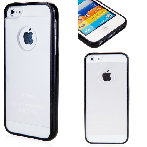 i-Blason CandyGel Semi-Transparent Slim Fit Air Jacket Case for Apple New iPhone 5 AT&T, Sprint, Verizon 4G LTE with Bonus Screen Protector Retail Packaging (Black)