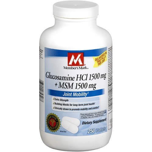 Member's Mark Glucosamine Hcl 1500 Mg with Msm 1500 Mg, Tablets, 250