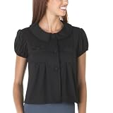 Juniors' Xhilaration Short-Sleeve Bow-Pocket Jacket - Black