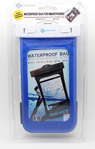 GEARLOK Waterproof Underwater Case Bag Pouch Holder Armband Swimming Boating Kayak Fishing Surfboard For Cellphone iPhone 5 4 3 2 Samsung Galaxy S5 S4 S3 S2 Note 3 HTC One IPX8 Certified 30M 100ft Durable Sturdy Lightweight 100% Satisfaction Money Back Guarantee (Blue)