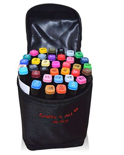 Fabric markers permanent minimal bleed 36 pack dual tip…
