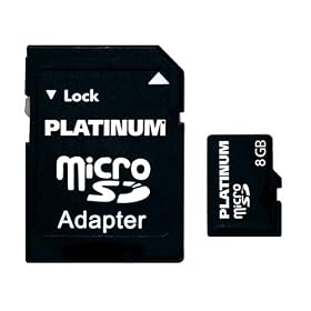 Platinum - Carte M�moire Micro SDHC avec adaptateur - Class 4 - 8 Go