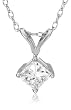 14k White or Yellow Gold Princess Cut Diamond Solitaire Pendant (1/2 ct, H-I Color, SI2-I1 Clarity) 14k White or Yellow Gold Princess Cut Diamond Solitaire Pendant (1/2 ct, H-I Color, SI2-I1 Clarity)
