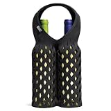 Built 2-Bottle Fishnet Wine Tote, Black