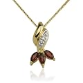 18k Yellow Gold Overlay Garnet w/ Diamond-Accent Swirl...