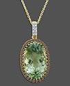 Le Vian 14k Gold Green Amethyst (10-5/8 ct. t.w.) & Diamond (1/2 ct. t.w.) Pendant