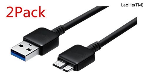 LaoHe(TM) 2Pack High Quality 3.2Ft 1M For Samsung Galaxy S5 SV I9600 / Galaxy Note 3 N9000 N9002 N9005 Note III- Superspeed Charge & Sync Data Cable for Samsung Galaxy S5 / Galaxy Note3 N9000 N9002 N9005 Note III(3.2 feet) to USB Data Sync Transfer cables -2Pack-Black