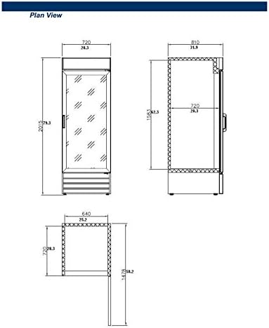 Single Door Glass Reach In Refrigerator Cooler Merchandiser Display Case G648BMF