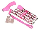 Switch Sticks Walking Cane - Adjustable Height, Foldable with Travel Carrying Bag, Hot Pink