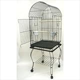 New Parrot Bird Cage Cages Dome W/stand on Wheels 20x20x58, White