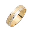 14K Two Tone Gold and White Wedding Band Width 5.0mm
