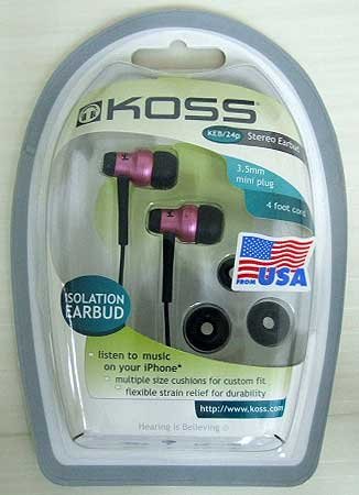 ティアック KOSS インナーイヤーヘッドホン ピンクメタリック KEB/24PM