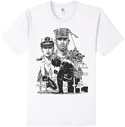 Men's Armed Forces T-Shirt Air Force Army Coast Guard Marines Navy Medium White
