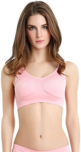 Myncoo Women's Genie Sports Bra Fitness Seamless Yoga Brassiere Red Large