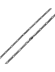 Black Rhodium Plated Sterling Silver Figaro Chain 5.0MM ( 16", 18", 20" 22", 24", 30" Inch Lengths)