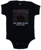 Toddler and Infant THE RAMONES Too Tough To Cry One Piece Baby Suit in Black