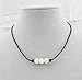 Wiw Freshwater Pearl Choker on Leather Cord with 3 Simple AA Quality Beads Necklace for Women Handmade Jewelry 14