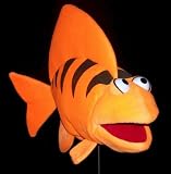 Neon Orange Angel Fish Puppet 21 Blacklight & Daytime