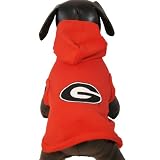 NCAA Georgia Bulldogs Collegiate Cotton Lycra Hooded Dog Shirt (Team Color, X-Small)