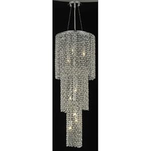 Moda 9 Light Large Round Pendant in Chrome Crystal Color / Crystal Trim: 84