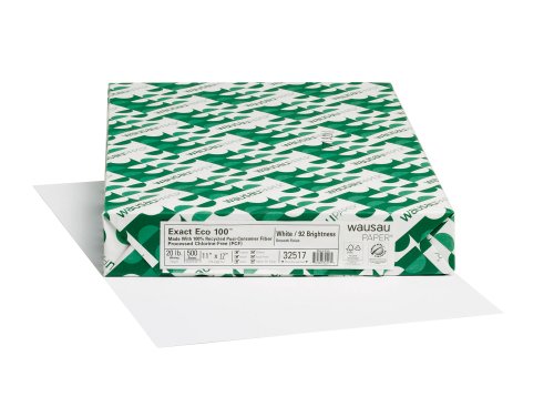 Wausau Exact Eco 100% Recycled Copy Paper, 92 
