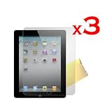 For Apple Ipad 2 New Premium Reusable Screen Protector with Cleaning Cloth (pack of 3 Anti-Glare)