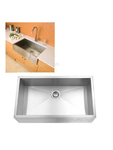36 Stainless Steel Zero Radius Apron Kitchen Sink 15 Gauge