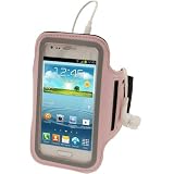 iGadgitz Pink Reflective Anti-Slip Neoprene Sports Gym Jogging Armband for Samsung Galaxy S3 III Mini I8190 Android Smartphone Cell Phone (NOT SUITABLE FOR GALAXY S3 i9300)