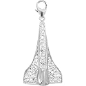 14K White Gold Diamond Space Shuttle Charm