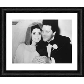 Framed 20x16 Print (51x40cm) Elvis (1935-1977) and Priscilla Presley (1945) on their wedding day, 1967. from Heritage-Images