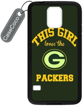 CASECOCO(TM) Favorite Football Team Green Bay Packers Samsung Galaxy S5 Case - Protective Hard Back / Black Rubber Sides Case for Samsung Galaxy S5