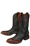 Resistol Ranch 'M7000' Ranch Leather Cowboy Boots Mens B (Narrow) - Black