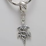 Registered Nurse RN Sterling Silver Dangle Charm