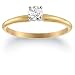 10k Yellow Gold Round Solitaire Diamond Engagement Ring (1/4 ct, J-K Color, I2-I3 Clarity), Size 9
